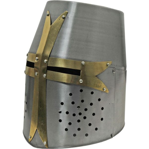 PA901150_add_01.jpg Pakistan Decorative Crusader Helmet Carbon Steel Barrel Display Stand