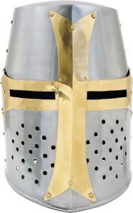 PA902.jpg India Made Great Helm 18 Gauge Steel with Brass