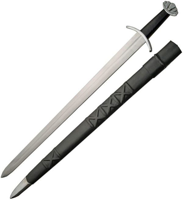 India Made Black Viking Lobed Sword 32" Stainless Blade