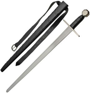 PA910973.jpg India Made Medieval Belt Sword 38" Carbon Steel Fixed Blade