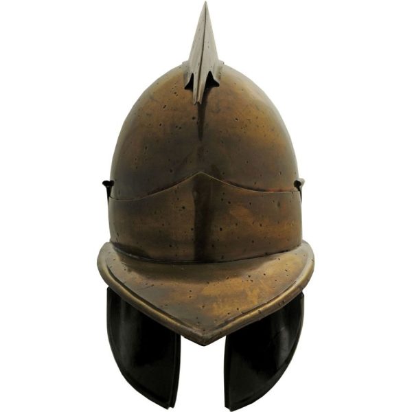 India Made Gold Gladiator Helmet - 18 Gauge Steel
