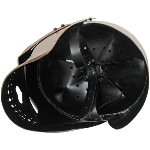 India Made Monkey Skull Helmet Flip Knife Copper Steel 11.5"