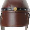 India Made Leather Roman Helmet - Black Top Grain