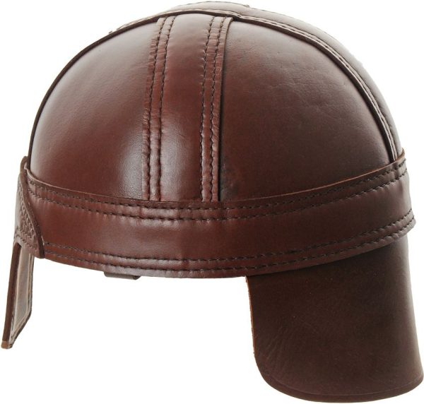 India Made Leather Norman Nasal Helmet - Iron Nose