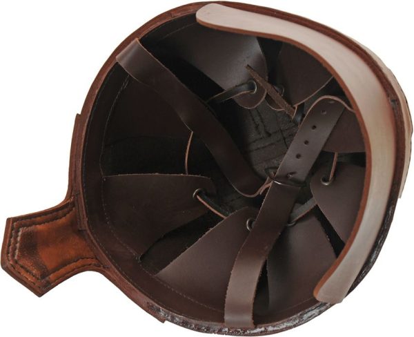 India Made Leather Norman Nasal Helmet - Iron Nose