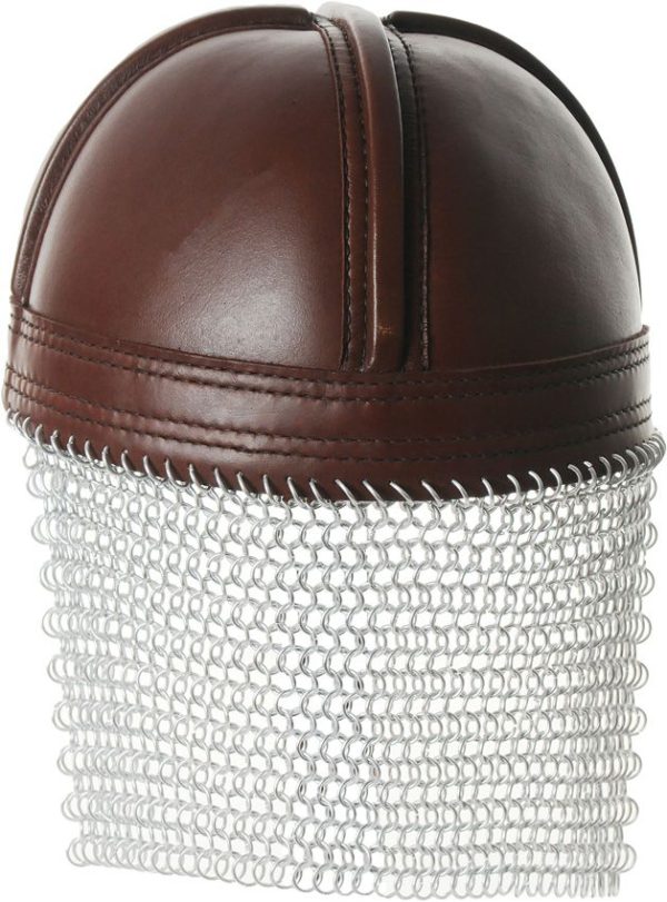 PA911000_add_02.jpg India Made Leather Norman Chain Helmet - Mail Neck