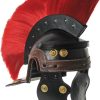 PA911001.jpg India Made Leather Roman Centurion Helmet - Red Plume