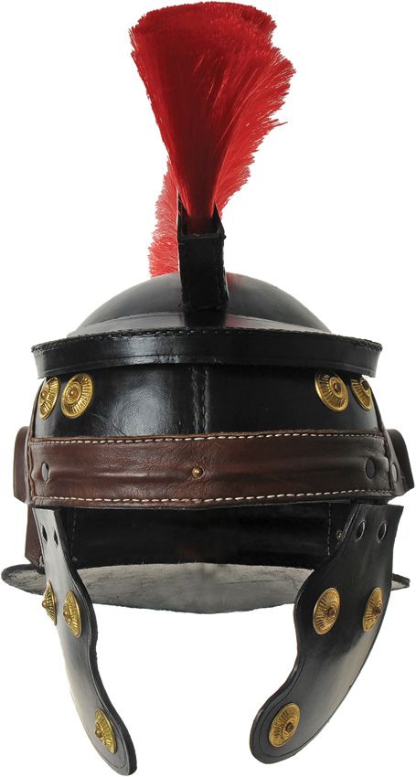 PA911001_add_01.jpg India Made Leather Roman Centurion Helmet - Red Plume