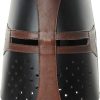 PA911002.jpg India Made Leather Crusader Helmet - Black and Brown