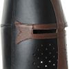PA911002_add_01.jpg India Made Leather Crusader Helmet - Black and Brown