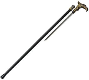China Made Silver Bird Sword Cane - 34.5 inches