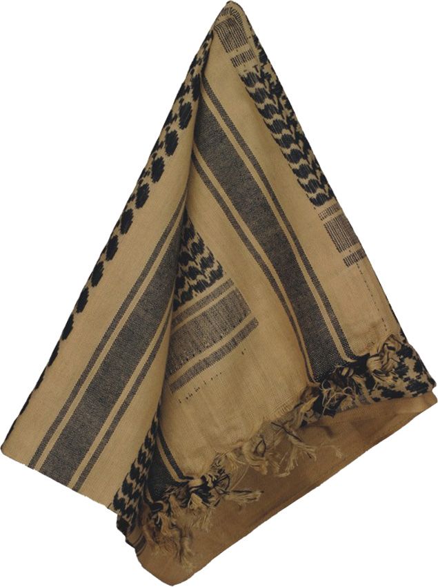 Camcon Shemagh Sand/Black 44x44 100% Cotton Desert Headwrap