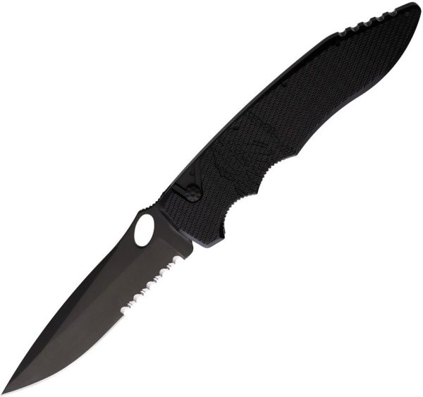 PKCP10BKTS.jpg Piranha Auto Predator Button Lock Black Serrated