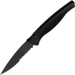 PKCP16BKTS.jpg Piranha Auto DNA Button Lock - Black Serrated CPM S30V