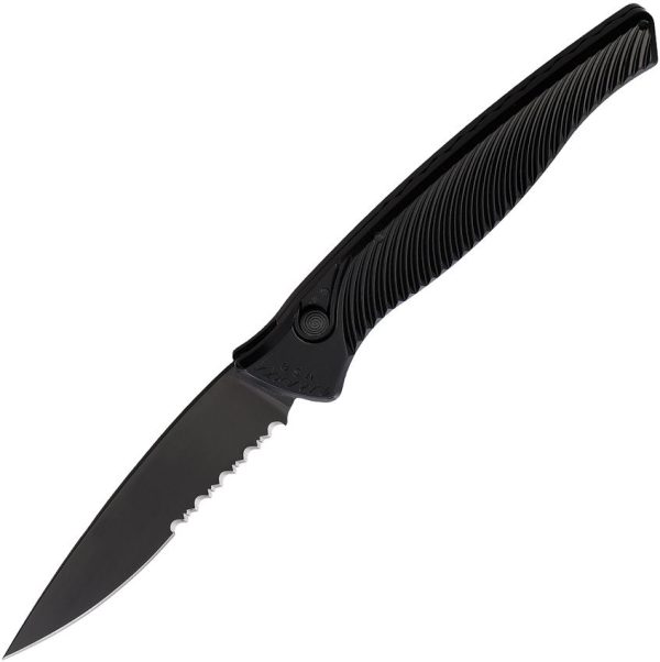 Piranha Auto DNA Button Lock - Black Serrated CPM S30V