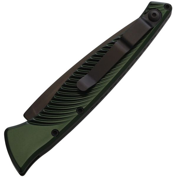 Piranha Auto DNA Tactical Button Lock - OD Green CPM S30V
