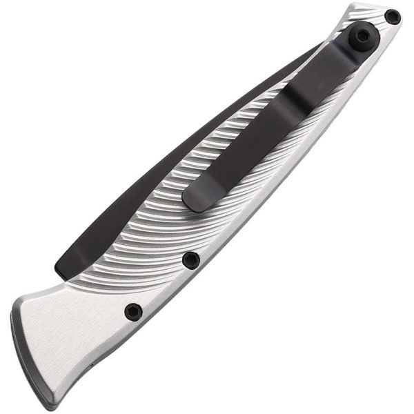 Piranha Auto DNA Button Lock Silver 154CM Black Blade