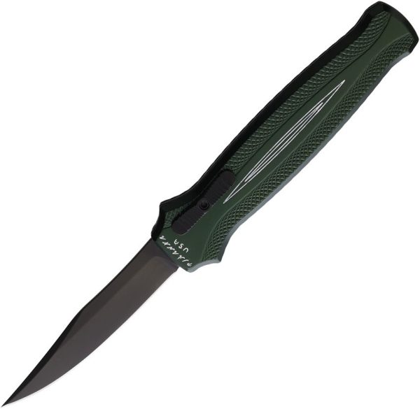 PKCP19GT.jpg Piranha Auto Rated-R OTF Green 154CM DLC Blade