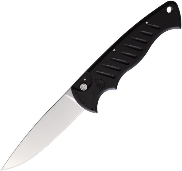 Piranha Knives Automatic Button Lock Folding Knife 3.25" 154CM Black