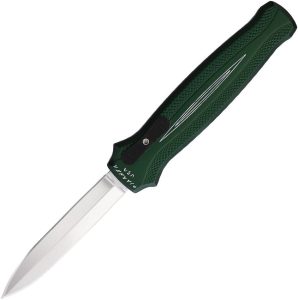 Piranha Rated-X OTF Green Aluminum Dagger