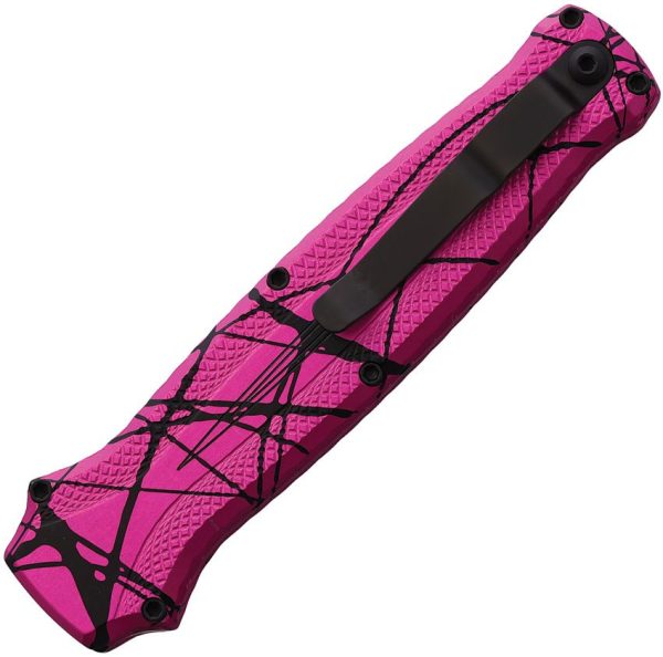 Piranha Knives Auto Rated-X OTF Pink Dagger Black