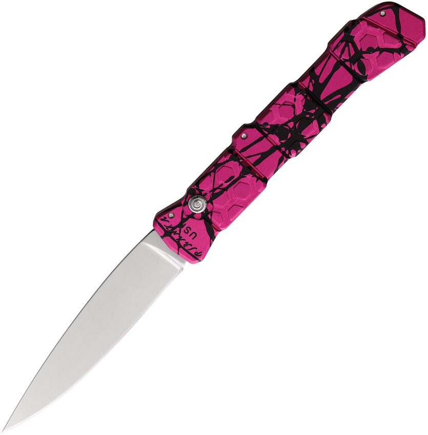 PKCP21PK.jpg Piranha Auto 21 Button Lock Folding Knife 3.5" CPM S30V Pink