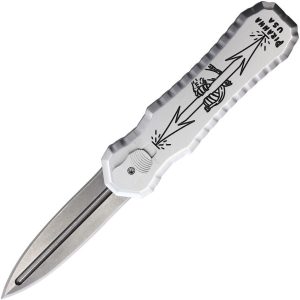 Piranha Auto Excalibur Tactical OTF - Silver Aluminum