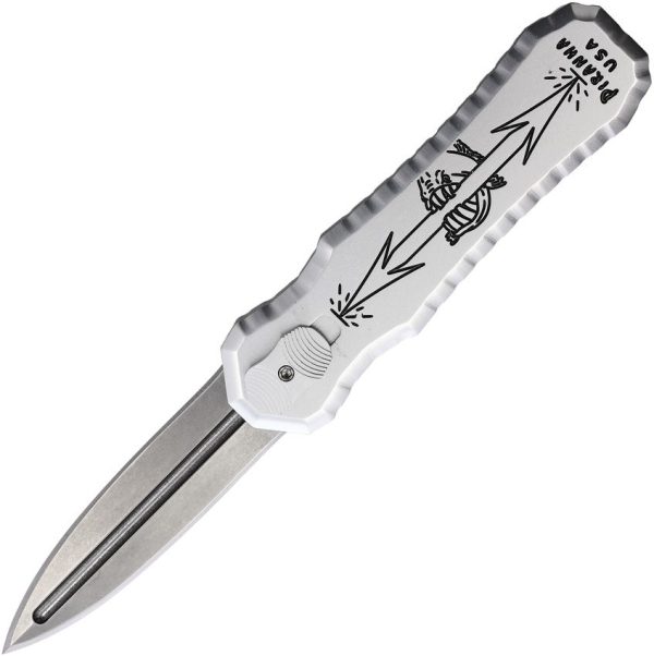 Piranha Auto Excalibur Tactical OTF - Silver Aluminum