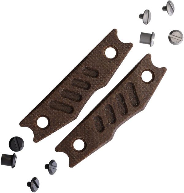 PKFE18BRMOL.jpg Petrified Fish Bison L Scales Brown Micarta