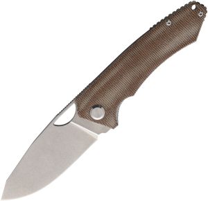 PMP Knives Spartan Linerlock Brown Micarta Bohler N690