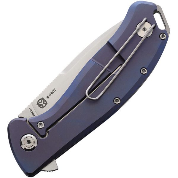 PMP Big Boy Framelock Blue 3.75" 14C28N Folding Knife