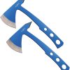 Perfect Point Throwing Axe Set Blue TiNi Stainless 2 Pack