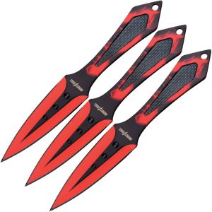 Perfect Point Throwing Knife Set - Black and Red 3-Piece
