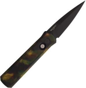 Pro Tech Auto Godson Left Hand - Woodland Camo Button Lock
