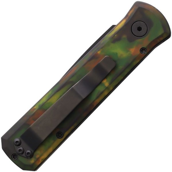 Pro Tech Auto Godson Left Hand - Woodland Camo Button Lock
