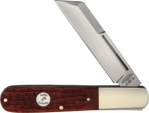 Queen Barlow Amber Folding Knife 1095HC Steel Bone Handle