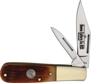 Queen Barlow Amber Winter Bottom Folding Knife 1095HC Steel