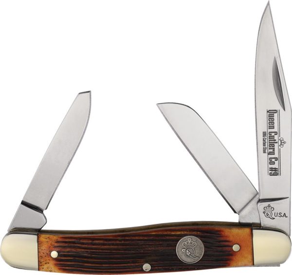 Queen Stockman Amber Winterbottom Folding Knife 1095HC Steel