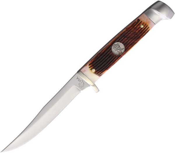 QAWB63.jpg Queen Small Hunter Amber Winterbottom Fixed Blade