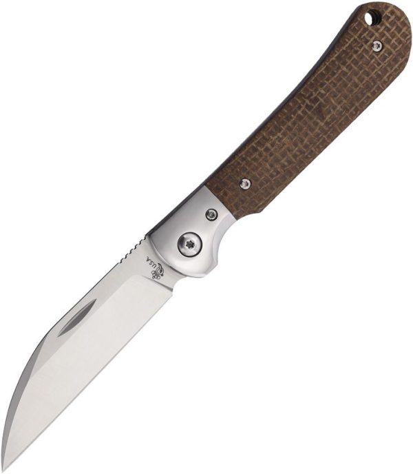 Queen Pattern 84 Folder Brown Micarta M390 Folding Knife