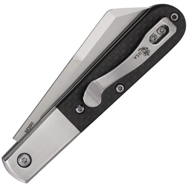 Queen Large Barlow CF M390 Folding Knife Carbon Fiber