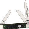 Queen Stockman Green Bone Folding Knife 3.75" Stainless