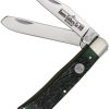 Queen Trapper Green Bone Folding Knife Stainless Steel USA