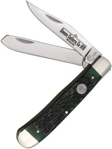 Queen Trapper Green Bone Folding Knife Stainless Steel USA