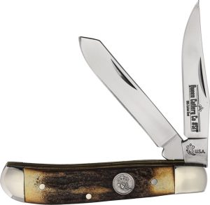 Queen Mini Trapper Stag Handle Folding Knife