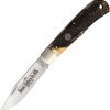 Queen Lockback Burnt Stag Horn Folding Knife 1095HC Steel