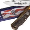Queen Lockback Burnt Stag Horn Folding Knife 1095HC Steel