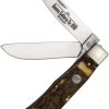 Queen Two Blade Lockback Stag Folding Knife 1095HC Steel