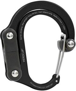 QLIP11010.jpg Heroclip Mini Stealth Black Carabiner Hook - 40 lbs