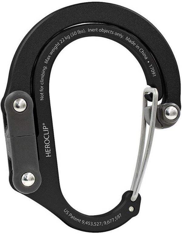 Heroclip Small Stealth Black Carabiner Hook - 50 lbs